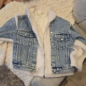 Denim Sherpa-Lined Jacket